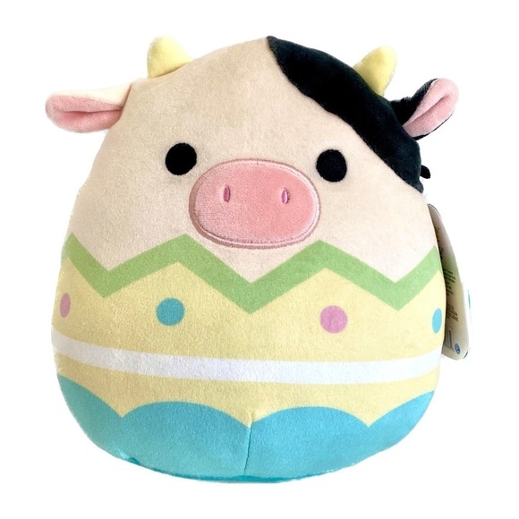 Squishmallows Other - NEW Squishmallow Connor Cow Easter Egg Collectable Plushie 8” green yellow pink